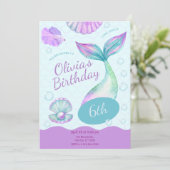 Magical Mermaid Under The Sea Birthday Party 招待状 (スタンド正面)