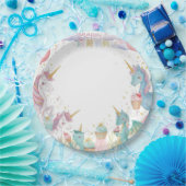 Magical Mermaids Unicorns Rainbow Birthday Party ペーパープレート (パーティー)