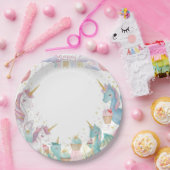 Magical Mermaids Unicorns Rainbow Birthday Party ペーパープレート (パーティー)