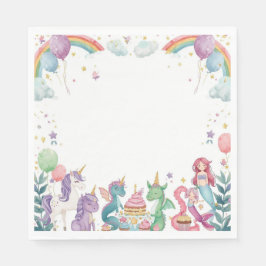 Magical Mermaids Unicorns Rainbow Personalized スタンダードランチョンナプキン