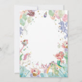 Magical Mermaids Unicorns Rainbows Kids Birthday 招待状 (裏面)