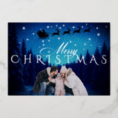 Magical Merry Christmas - Photo and Message Silver 箔シーズンカード (正面)