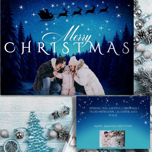 Magical Merry Christmas - Photo and Message Silver 箔シーズンカード