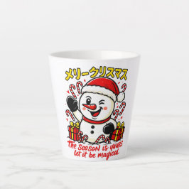 Magical Merry Christmas Snowman Latte Mug Candy Ca カフェラテマグ