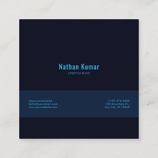 Magical Midnight Garden Floral スクエア名刺 (裏面)