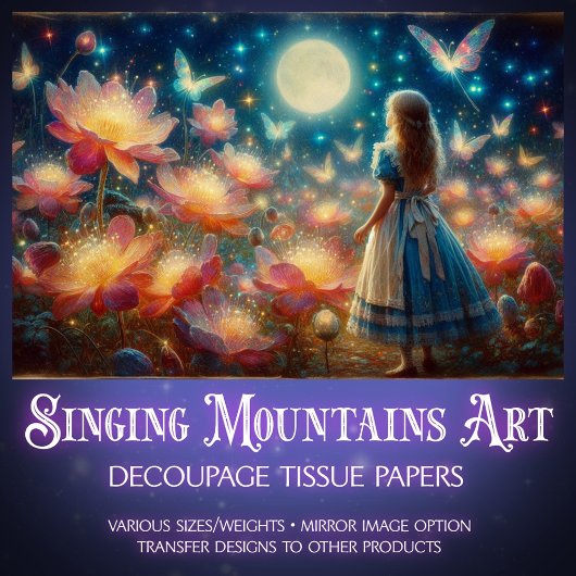 Magical Moonlight Firefly Garden Alice Decoupage 薄葉紙