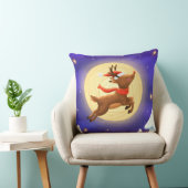 Magical Moonlit Reindeer Throw Pillow クッション (椅子)
