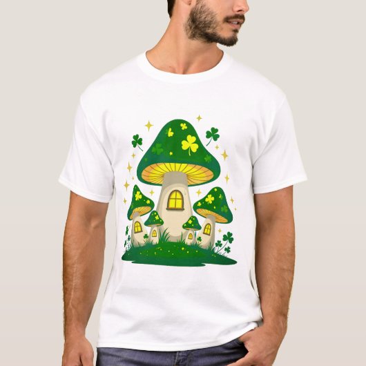 Magical Mushroom Village With Glowing Tシャツ (正面)