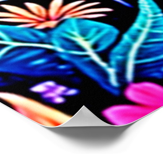 Magical Neon Forest Night Dream Design ポスター (角)