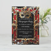 Magical Night Masquerade Party Red Halloween 招待状 (スタンド正面)