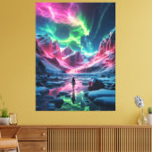 Magical Northern Lightsディスプレイ キャンバスプリント (インサイチュ (リビング))