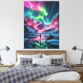 Magical Northern Lightsディスプレイ キャンバスプリント (インサイチュ (寝室))