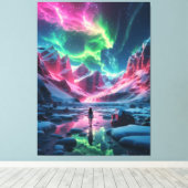 Magical Northern Lightsディスプレイ キャンバスプリント (インサイチュ (ウッドフロア))