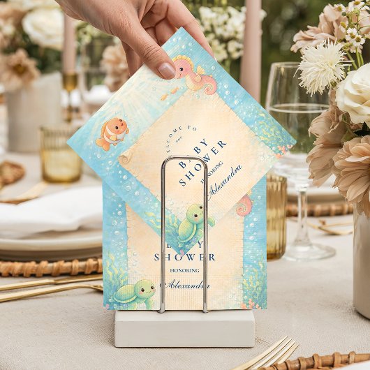Magical Ocean Nursery Baby Shower スタンダードカクテルナプキン