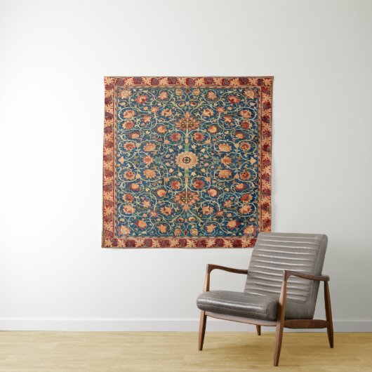 Magical Oriental Rug Pattern in Blue and Red タペストリー (インサイチュ)