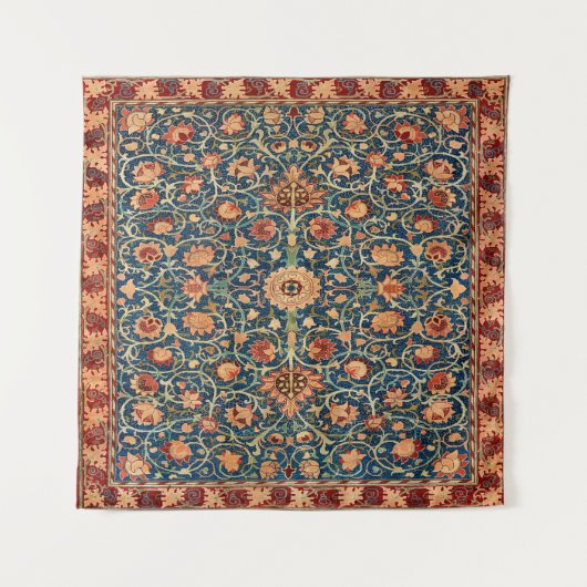 Magical Oriental Rug Pattern in Blue and Red タペストリー (正面)