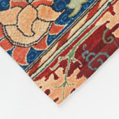 Magical Oriental Rug Pattern in Blue and Red フリースブランケット (角)