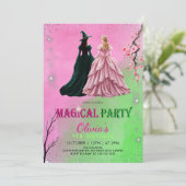 Magical party green witch and pink witch birthday 招待状 (スタンド正面)