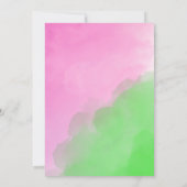 Magical party green witch and pink witch birthday 招待状 (裏面)