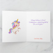 Magical Pastel Rainbow Stars Unicorn Birthday  カード (内部)