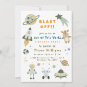Magical Personalized Space Birthday Party Invite 招待状 (正面)