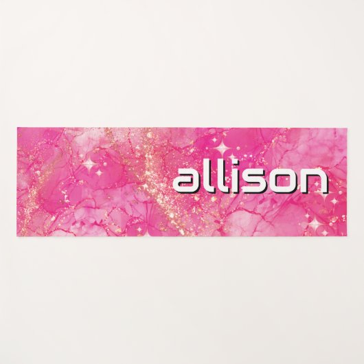Magical pink background name Personalized  ヨガマット (正面(横))