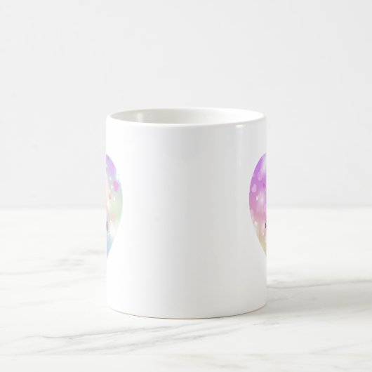 Magical Pink Heart Pattern Mug コーヒーマグカップ (中央)