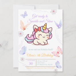Magical Pink Unicorn Birthday Card for Girls シーズンカード