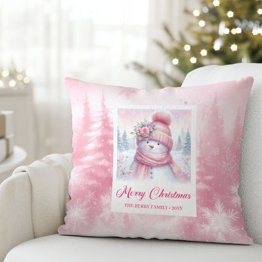 Magical Pinkmas Winter Forest Kids Room Pillow クッション