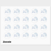 Magical Prancing Blue Unicorn Envelope Seal ラウンドシール (シート)