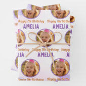 Magical Purple Photo Birthday Party  ラッピングペーパーシート (インサイチュ)