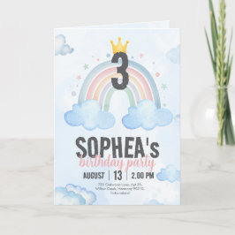 Magical Rainbow Birthday Invitation Greeting Card カード