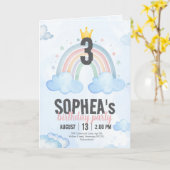 Magical Rainbow Birthday Invitation Greeting Card カード (黄色い花)