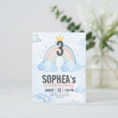 Magical Rainbow Birthday Invitation Postcard 案内ポストカード (スタンド正面)