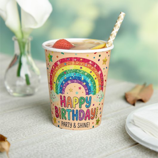 Magical Rainbow birthday party Paper 紙コップ (インサイチュ)