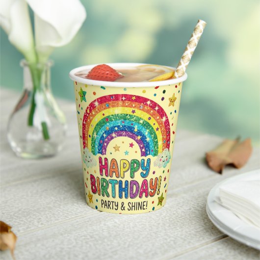 Magical Rainbow birthday party Paper 紙コップ (インサイチュ)