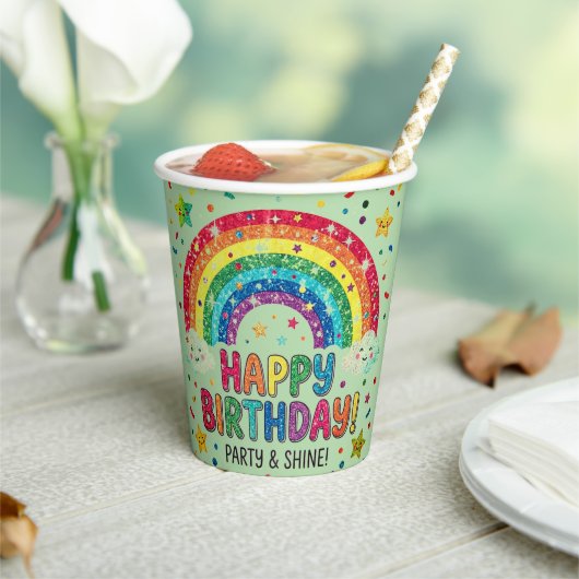 Magical Rainbow birthday party Paper 紙コップ (インサイチュ)