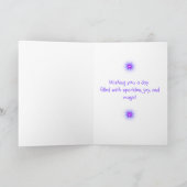 Magical Rainbow Bunny Birthday Whimsical Childrens カード (内部)