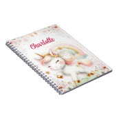 Magical Rainbow Pink Unicorns Spiral Notebook wate ノートブック (右側)