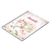 Magical Rainbow Pink Unicorns Spiral Notebook wate ノートブック (左側)