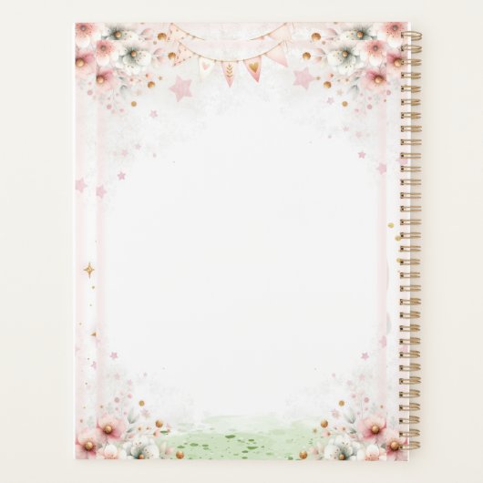 Magical Rainbow Pink Unicorns Spiral Notebook wate プランナー手帳 (裏面)