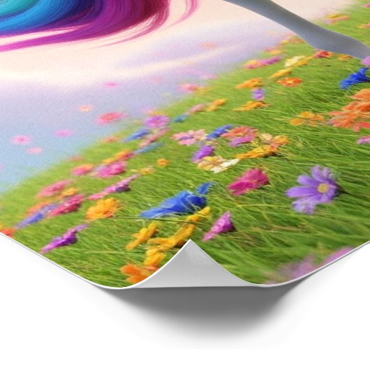 Magical Rainbow Unicorn ポスター (角)