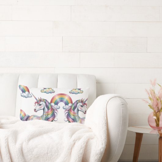 Magical Rainbow Unicorn ランバークッション (ソファ)