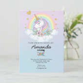 Magical Rainbow Unicorn 1st Birthday Invitation 招待状 (スタンド正面)