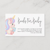 Magical Rainbow Unicorn Baby Shower Books Request エンクロージャーカード (正面)