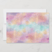 Magical Rainbow Unicorn Fairy First Birthday 招待状 (裏面)