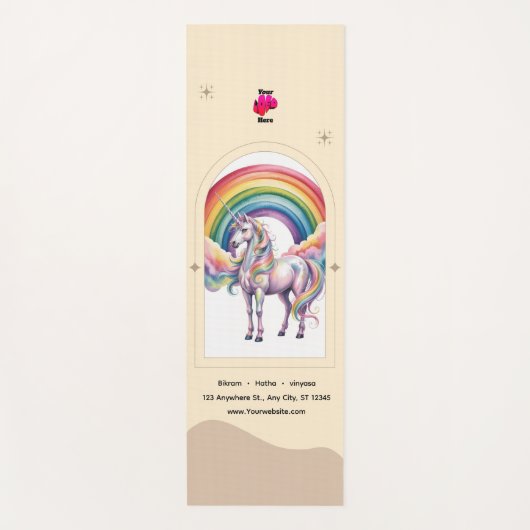  Magical Rainbow Unicorn name &logo Personalized  ヨガマット (正面)