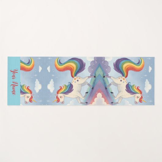 Magical Rainbow Unicorn name Personalized ヨガマット (正面(横))