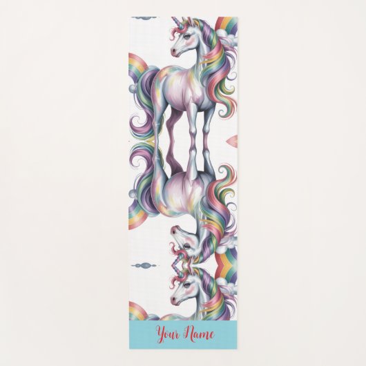 Magical Rainbow Unicorn name Personalized ヨガマット (正面)