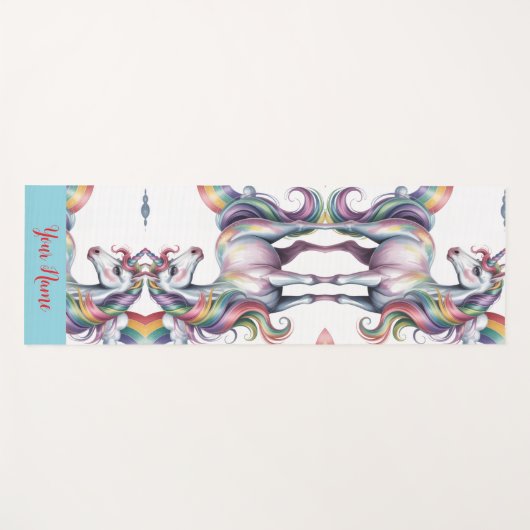 Magical Rainbow Unicorn name Personalized ヨガマット (正面(横))